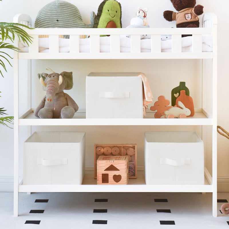 StorageWorks Storage Bins for Organizing, Decorative Storage Baskets for Shelves, Fabric Closet Bins with Handles, White, 3-Pack - Image 4